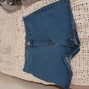SHEIN Blue Jean Shorts Classic Cut-Off Style